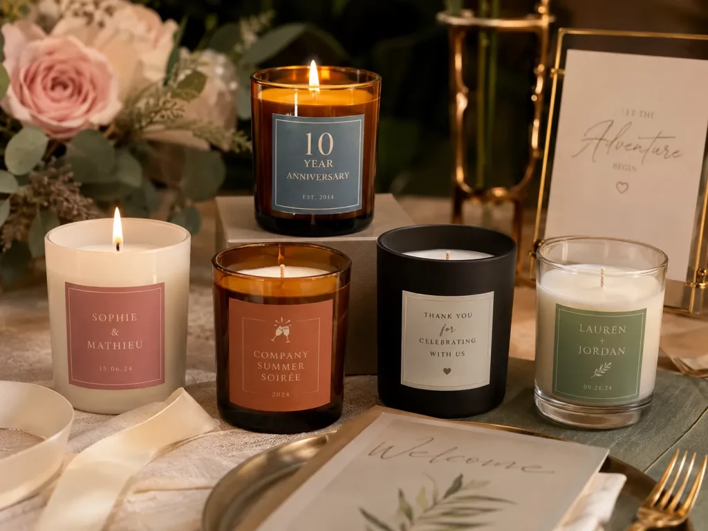 Bougie personnalisée mariage, anniversaire et évènements